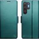 for Samsung Galaxy S26 Ultra Case Wallet with RFID Blocking Card Holder, PU Leather Kickstand Protective Flip Phone Cover Fit for Galaxy S26 Ultra 6.9", Bluish Green