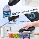 CIRCLE JOY Electric Can Opener, One-Touch Automatic Can Opening with Smooth Edges, Food Safety Handheld Battery-Operated Can Opener for Kitchen and Seniors, Black