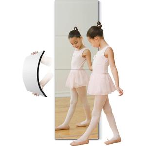 Full Length Safety Shatterproof Mirror for Kids - Plastic Wall Mirror Made of Acrylic Plexiglass, 4 Pcs 14" x14" - Long Bedroom Door Closet Mirror for Home Gym Body Workout 