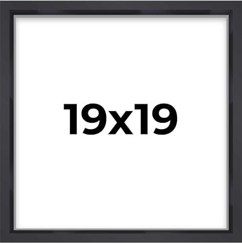 19x19 Shadow Box Frame Contemporary Black Finish | 3/4" Depth of Usable Space| Interior Size 19x19 Inches| UV Resistant Acrylic, Acid-Free Backing, Wall Hangers | Made in USA