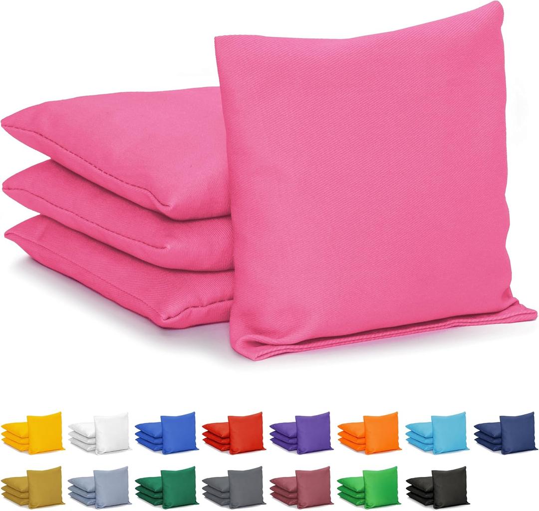 GoSports Classic Cornhole Bean Bags Set of 4-16 Colors Available - Regulation All Weather, Mix and Match (Pink)