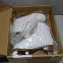 AhmyLion Figure Ice Skates for Beginners - White Comfortable Leather Ice Skates for Women, Men, Boys & Girls (Size Up 1 Size) (White, Womens Size-8/Mens Size 6.5)