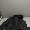 SLOW DOWN Womens Lightweight Puffer Coat, Women Hooded Packable Mid-Length Winter Puffer Jacket (Black, L)