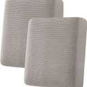 H.VERSAILTEX Super Stretch Individual Seat Cushion Covers Sofa Covers Couch Cushion Covers Slipcover Sets Thick Jacquard Textured Twill Fabric (2 Piece Medium Sofa Cushion Covers, Taupe)