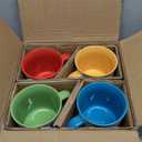 Peanuts Snoopy Gentle Reminders 21oz Stoneware Coffee Mugs, 4-Pack Camper Style, Assorted Colors, Large Ceramic Cups for Hot Beverages