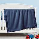 Pro Goleem Baby Boy Blanket, Fleece Baby Blankets for Boys with 2 Inch Satin Trim, Super Soft Plush Receiving Blanket for Infant Newborn, Cozy 30x40 Inch Stroller & Nursery Blanket,(Navy Blue)