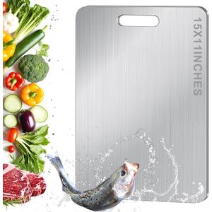 Titanium Cutting Board for Kitchen, Stainless Non Stick Chopping Board, Upgrade Double Sided Food-Grade Titanium Board for Kitchen for Meat Cheese Vegetable (S-Large)