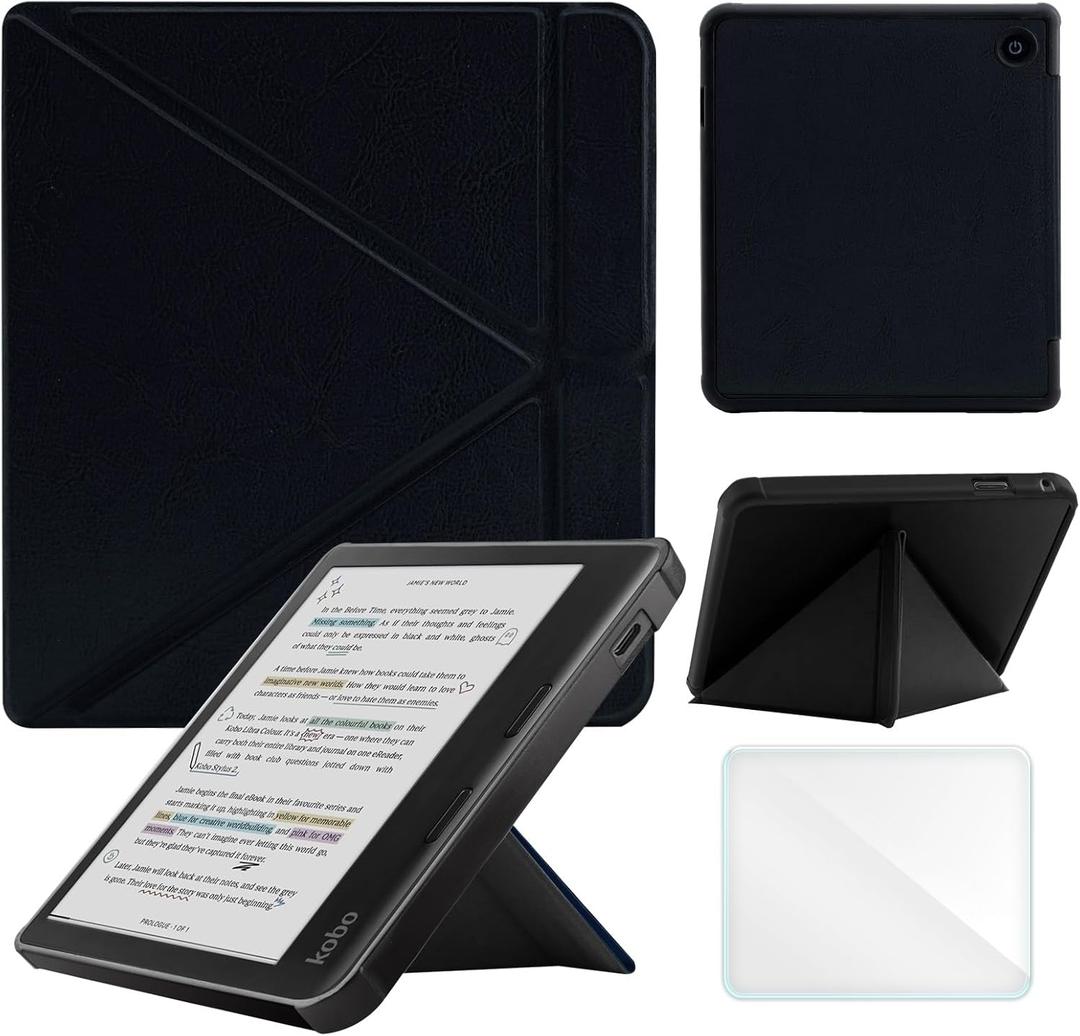 Case Compatible with Kobo Sage 8 Inch e-Reader (Model: N777 N778K, 2021 Release), Includes a Screen Protector - Premium PU Leather Cover with Auto Sleep/Wake