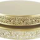 2 Pcs Metal Cake Stand,14" 16" Large Round Cupcake Dessert Stand Cake Display Holder Decor for Wedding Party Birthday Baby Showers Anniversary Cake Pedestal,Gold (14 Inch+16 Inch)