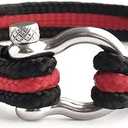 Mens Rope Bracelet - Stainless Steel Black Shackle, Extremely Durable and Scratch Resistant Waterproof Paracord, Handmade, Nautical Wristband for Men