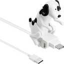 Frienda Dog Charging Cable Dog Smartphone Funny USB Cable USB Data Transmission Mini Graduation Season Gift Presents for Charging of Mobile Phones, Only Compatible with Type-c(White,Spot Style)