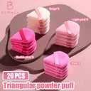 BS-MALL Makeup Sponge Set, Triangle Makeup Blending Sponge Puffs, 20 Pieces, Cosmetic Applicators (Pink)