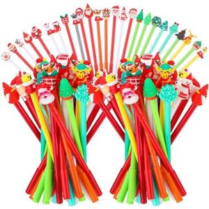Fulmoon 200 Pcs Christmas Gel Ink Pens Cartoon Novelty Christmas Rollerball Pens Bulk Fun Snowman Christmas Tree Elk Santa Claus Xmas Party Favor for Adults Office, 25 Styles