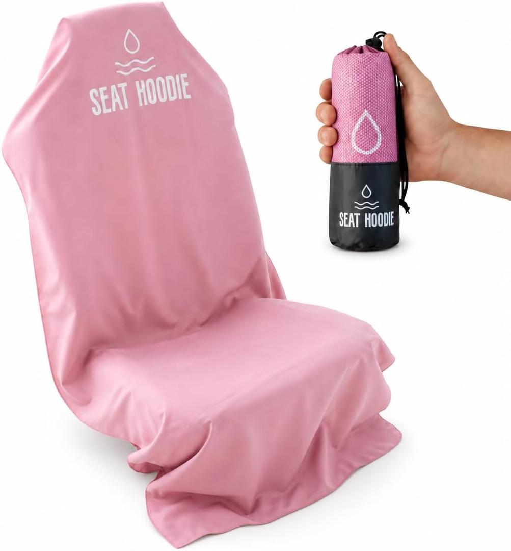 Car Seat Towel | Premium Microfiber Towel Seat Covers for Cars | Universal Fit & Machine Washable | Portable Car Seat Towel Cover After Gym, Yoga, Beach Light Pink