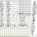 36 Sets Baby in Bloom Theme Baby Shower Favors Includes 36 Wildflower Rolling Ballpoint Pens and 36 Greeting Cards Flower Game Prizes Souvenir