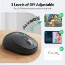 acer Bluetooth Wireless Mouse for Laptop, Computer Mouse Wireless (BT5.2+2.4GHz), Small to Medium Size, Left & Right Handed Office USB Mice with USBA Receiver, 4 Buttons, Compatible with PC, Desktop