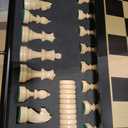 VAMSLOVE Wooden Chess Checkers Game Set 15.5" Large Size Board w/Storage Drawers, Weighted Chess Pieces - 2 Extra Queens 3" King, Gift for Birthday Housewarming Retirement - Black, 15.5" L x 15.5" W x 2.5" H