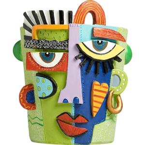 Mint Green Abstract Face Planter Pot/Picasso Flower Pot, Unique Head Planters for Indoor Plants, Abstract Face Decor, Picasso Pots for Home Decor (Large)