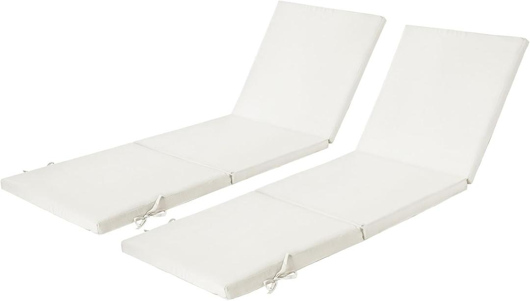 2 Pack 77x24 inch Lounge Chair Cushions for Outdoor Furniture, Large 2" High-Resilience Foam Chaise Cushion for Patio Pool Garden