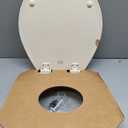 Bemis 500EC Durable Wood Toilet Seat with Easy Clean Hinges, Made in USA, Round, Bone