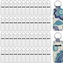 48 Pcs Sublimation Lip Balm Keychain Holder, Blanks Neoprene Lipstick Protective Cases for Women DIY Travel Crafts White