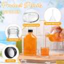 Gejoy 48 Pcs Mini Liquor Bottles Reusable Glass Flask Bottles with Black Caps Clear Empty Alcohol Shot Jars Small Champagne Jars with 4 Funnels for Wine Weddings Party Favors Christmas (6.8 oz)