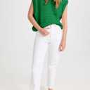 EVALESS Womens Short Sleeve Sweater Summer Fall 2025 Round Neck Crochet Pullover Cap Sleeve Knit Oversized Sweater Vest Tops (S)