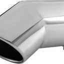 TriTrust Exhaust Tip, 2.75-3 inch inlet adjustable, 3.5'' Outlet 8'' Long Muffler Tip, Chrome Stainless Steel Truck Car Turn Down Tail Tip, Clamp On Tailpipe