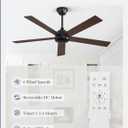 Fanbulous 52 Inch Ceiling Fans No Light with Remote, Black Indoor/Outdoor Ceiling Fan Without Light with Quiet Reversible DC Motor, 6 Speeds, 5 Blades Modern Ceiling Fan for Living Room Bedroom Patio