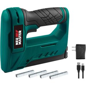 NEU MASTER Staple Gun Cordless, NTC0070 Li-ion Rechargeable Battery Staple Guns kit with Staples and USB Charger, Power Tacker for Upholstery, Material Repair, Decoration, Carpentry, Furniture DIY