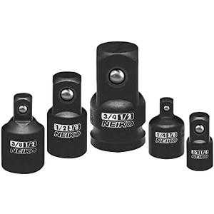 NEIKO 30249A 5 Piece Impact Socket Adapter Set, Standard SAE, 1/4, 3/8, 1/2" Cr-V Steel Impact Driver & Wrench Conversion Kit Socket Reducer, Locking Socket Adapter Set