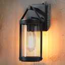 LONEDRUID 2 Pack Dusk to Dawn Sensor Outdoor Wall Sconce Lighting Black Exterior Porch Lantern Waterproof Outside Garage Light Fixtures Wall Mount for House Patio Entryway