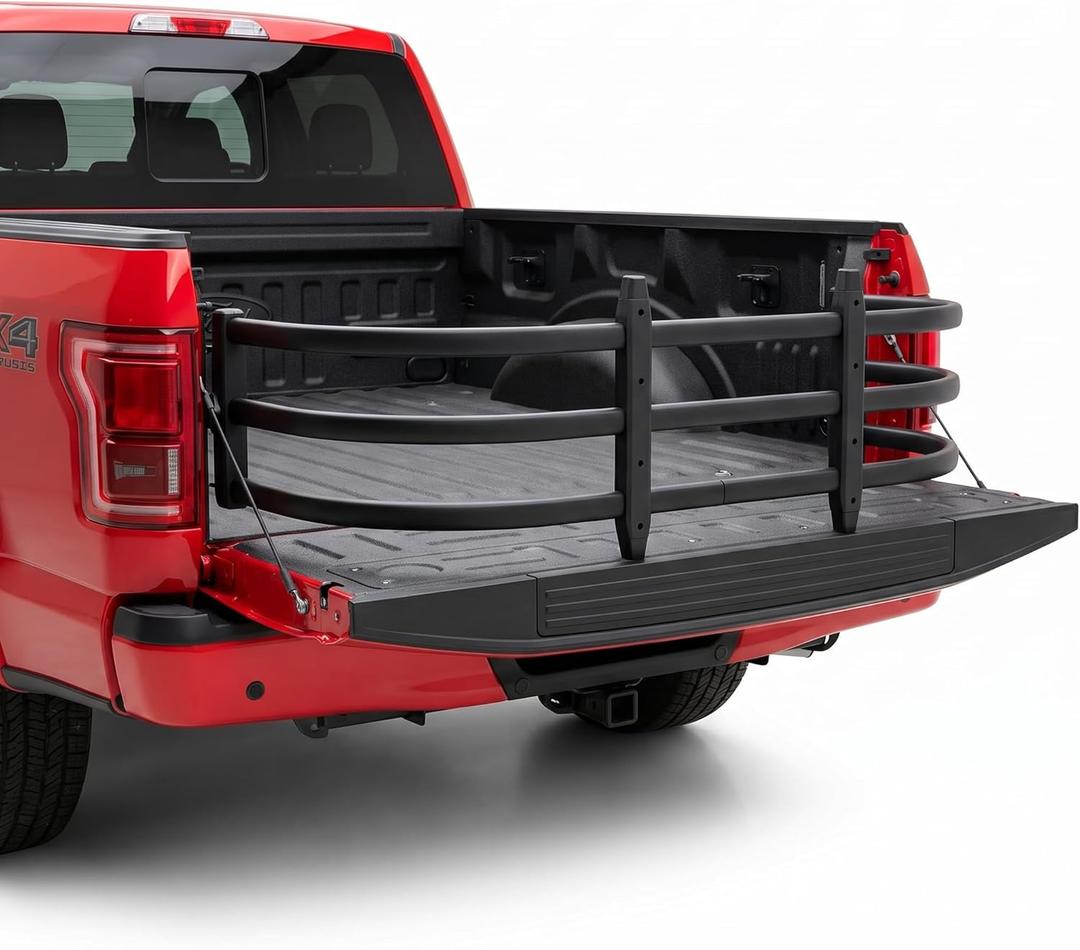 Ajustable Retractable Aluminum Truck Bed Extender, 51"-60" Fits for Toyota Tacoma, Nissan Frontier, Chevy Colorado, GMC Canyon, Ranger, Gladiator, Ridgeline, Tailgate Extension, Drilling Needed