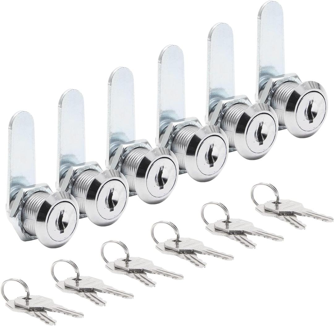 Uenhoy 6 Pack Cam Locks, Keyed Alike - 3/4" (20mm) Set for Drawers, Mailbox, Tool Box, RV, File Cabinet Locks with Keys (3/4 Inch)