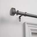 EXCLUSIVE HOME Duke 1" Curtain Rod and Coordinating Finial Set, Gunmetal, Adjustable 36"-72"