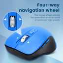 CITLLA Wireless Bluetooth Mouse (USB + BT1 + BT2), Full Size, 4-Way Scrolling, Multi-Device Silent Mouse for Computer, Laptop, iPad, MacBook (Blue)