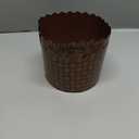15 oz Panettone Paper Mold Standard | 12 Pack | Brown Round Non Stick Panettone Paper Baking Molds - Brown Standard Design W 5.1 x H 3.35-In (Large)