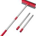 DSV Standard Window Squeegee, 2-in-1 Window Cleaner with 55" Extension Poles, Window Washing Kit, Glass Door Cleaner, Multi-Use Car Windshield Cleaning Tool with Long Handle for High Outdoor Windows