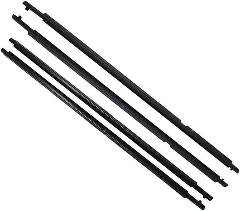 WFLNHB 4 x Weatherstrip Window Molding Trim Seal Belt Replacement for Toyota Highlander 2008-2010 (Black)
