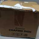 Chafing Dish Buffet Set 4 Pack, 5QT Gold Round Chafing Dishes for Buffet, High Grade Chafers and Buffet Warmers Sets with Glass Lid, Rolled-Edge Food Warmers for Parties, Weddings, Catering
