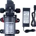 Water Pressure Pump Sprayer Self Priming Pump 12v DC 70W 0.9MPA 130psi Home Booster Connected to 11.5mm/0.45inch 17.3mm/0.68inch Pipe for 4-6L/Min with Power Adapter