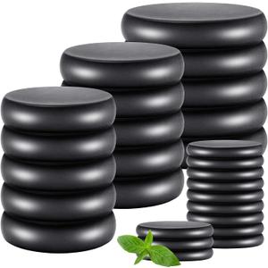 Patelai 30 Pcs Hot Stones for Massage, Basalt Hot Rocks Massage Rocks Kit Black Smooth Stones Set for Professional Home Spa Warming Relaxation and More, 4 Sizes