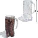 Fun Express Cowboy Boot Cups Clear Plastic - Western Cups 17oz Boot Mugs 12 Pack for Cowboy Party Decorations Rodeo Theme Party Supplies for Adults & Kids Western Themed Celebrations, 12 Count