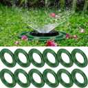 Ziliny 10 Pack Sprinkler Head Protector Donut, 3.35'' ID / 6.3'' Od Fits Pop up & Fixed Spray Heads, Plastic Lawn Sprinkler Ring Prevents Grass Overgrowth & Mower Damage, Green