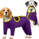 IDOMIK Dog Recovery Suit After Surgery,Long Sleeve Dog Surgical Onesie for Surgery,Soft Breathable Pet Pajamas Anti Shedding,Adjustable Bodysuit Prevent Licking Wound,Cone Collar Alternative,Purple,Small (Chest Girth:15"-17.7"))
