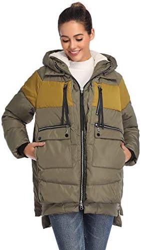FADSHOW Women's Winter Thickened Down Jackets Long Down Coats Warm Parka with Hood, XS