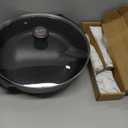 SENSARTE Nonstick Frying Pan Skillet with Lid, 12 Inch Large Deep Frying Pan, 5 Qt Non Stick Saute Pan with Cover, Induction Pan, Healthy Non Toxic Cooking Pan with Helper Handle, PFOA PFOS Free (Classic Black)