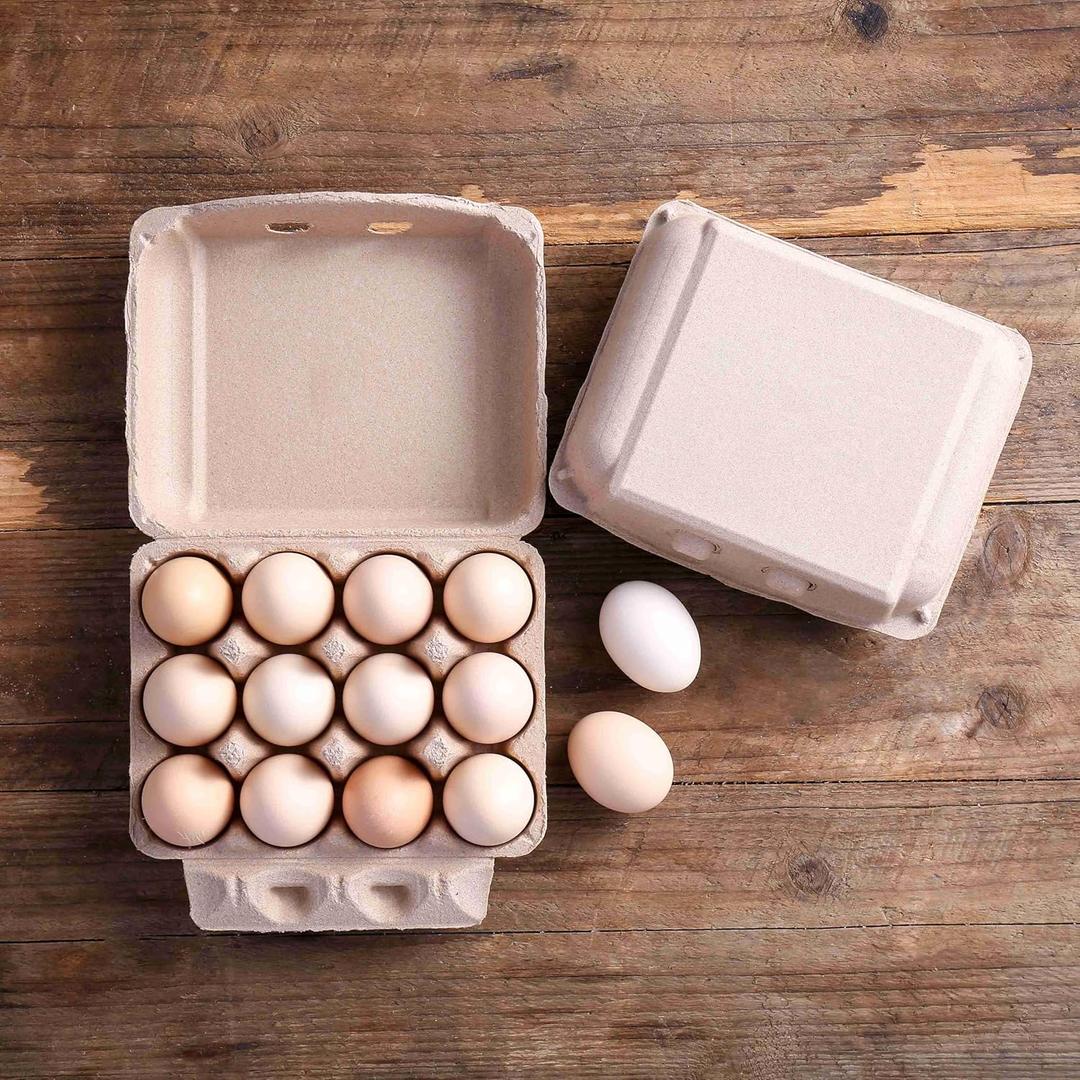 Vintage Egg Cartons 30 Pack, Blank Natural Paper Pulp Square Dozen Egg Cartons Eggs, Classical 3x4 Style Holds Up to One Twelve 12 Count Chicken Eggs, Sturdy Design Made from Recycled Cardboard