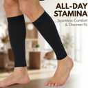 MGANG Calf Compression Sleeves (2 Pairs), 20-30mmHg Footless Compression Socks for Men Women, Leg Sleeves for Shin Splints Pain Relief, Varicose Veins, Edema, Nursing, Travel, Running, Black S/M