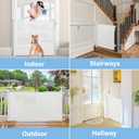 PRObebi Retractable Baby & Dog Gate - Extends to 54" Wide, 34" Tall - Stair, Doorway & Hallway Use